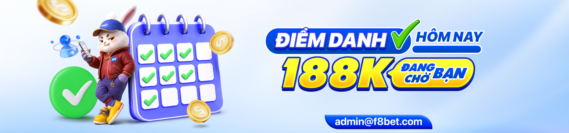 nhận 188k tại f8bet ngay hôm nay ở mục điểm danh